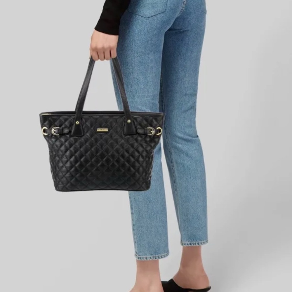 St. John Collection Black Quilted Tote (as is edge wear)